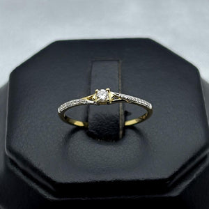 #ADX14107 - Anillo Solitario Diamante Natural Oro 14K - TX340/