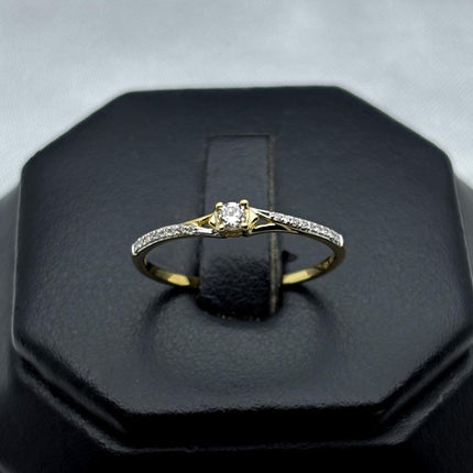 #ADX14107 - Anillo Solitario Diamante Natural Oro 14K - TX340/