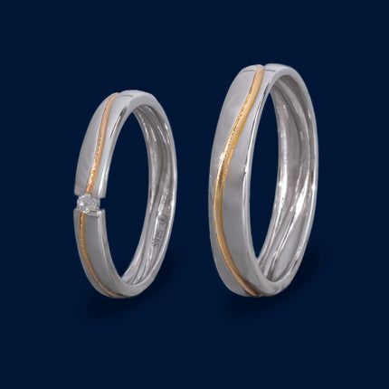 #AG105 - Argolla Dama Y Caballero Con Zirconia - B13/2.4