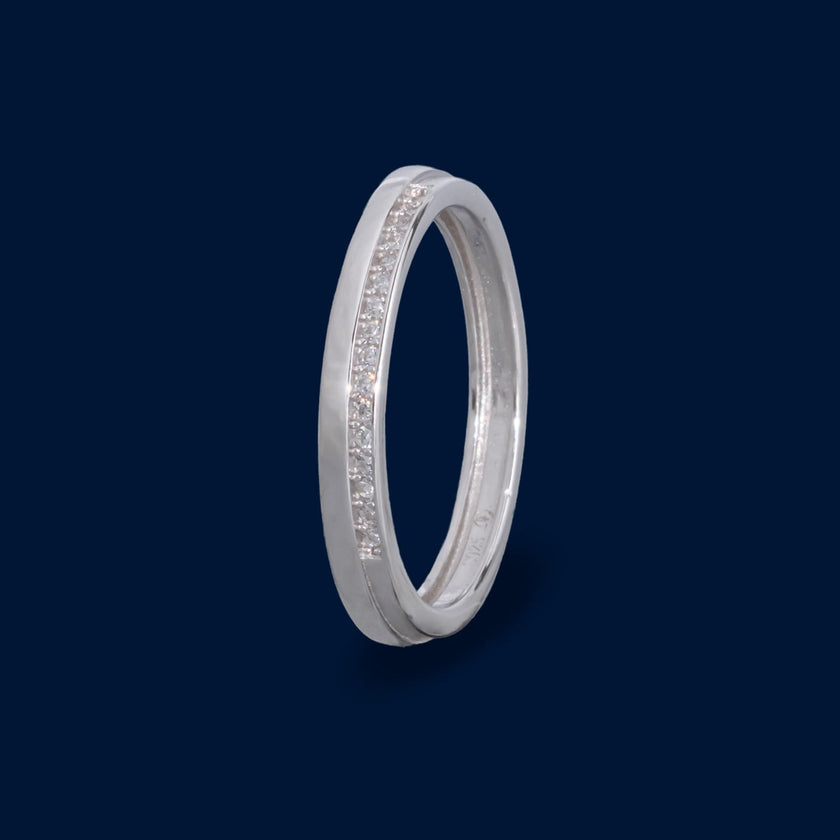 #AG108 - Argolla Dama Y Caballero Con Zirconia Plata - B09/2.6