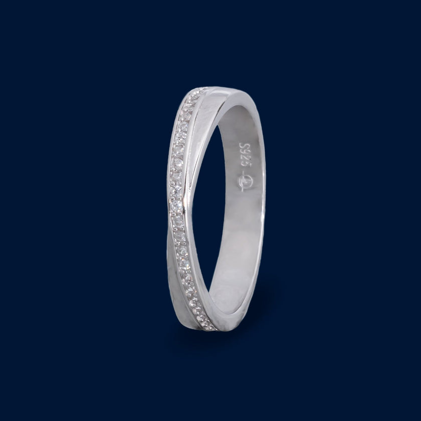 #AG110 - Argolla Dama Y Caballero Con Zirconia Plata - B09/2.8