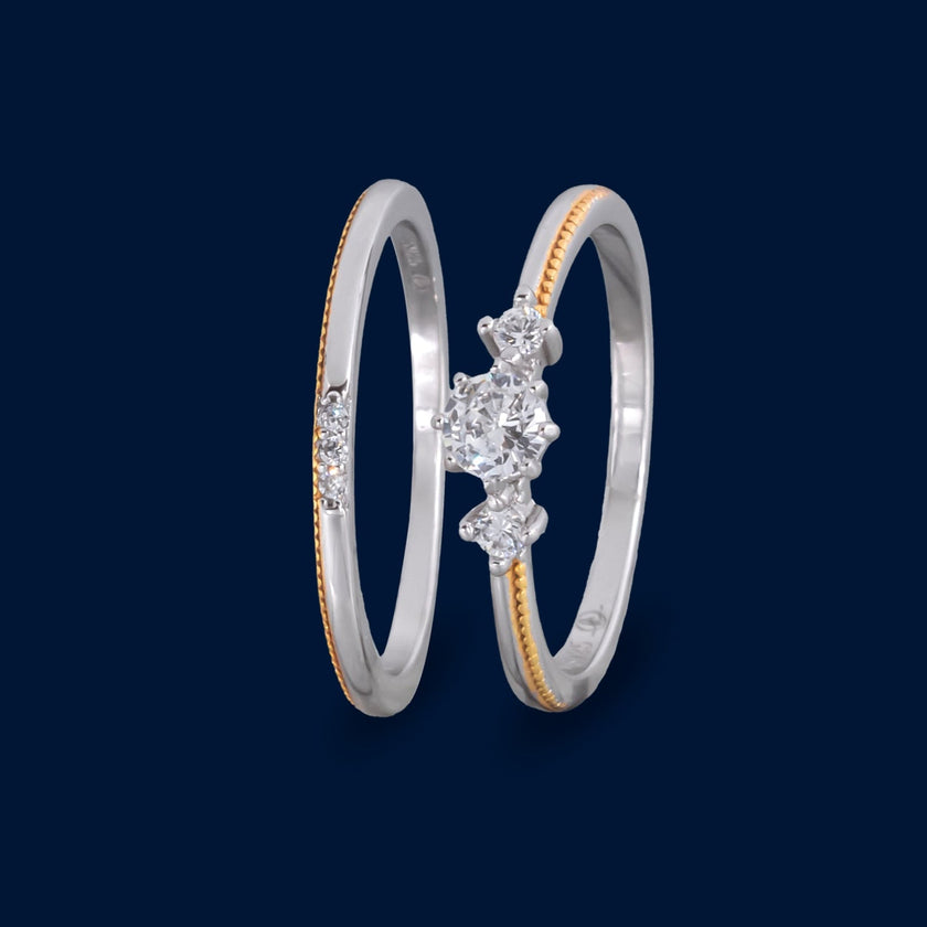 #AL101 - Alianza Dama Y Caballero Con Zirconia Plata - B14/2.8