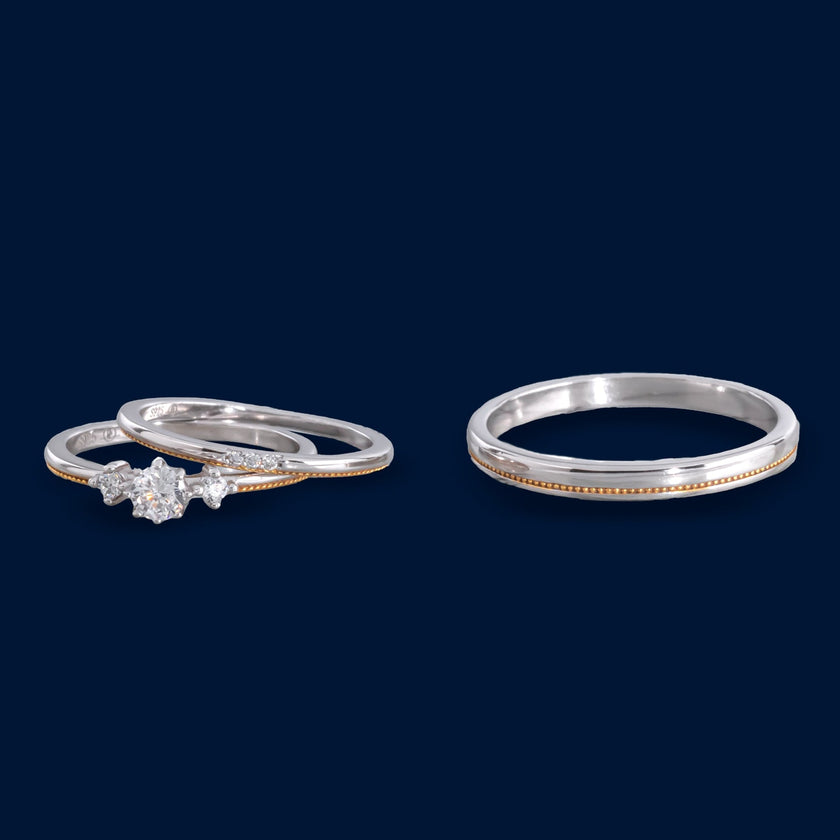 #AL101 - Alianza Dama Y Caballero Con Zirconia Plata - B14/2.8