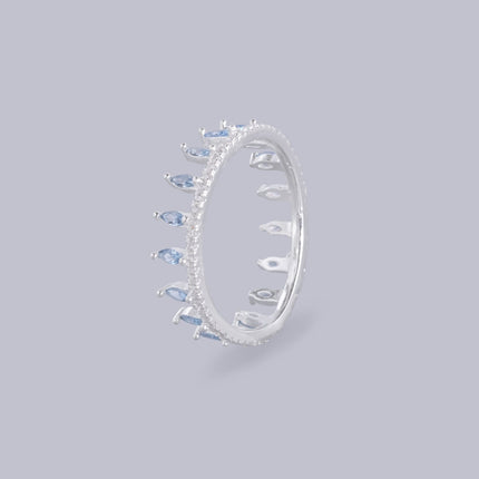 #AL136 - Alianza Doble En Forma De Corona De Plata - C14/3.8