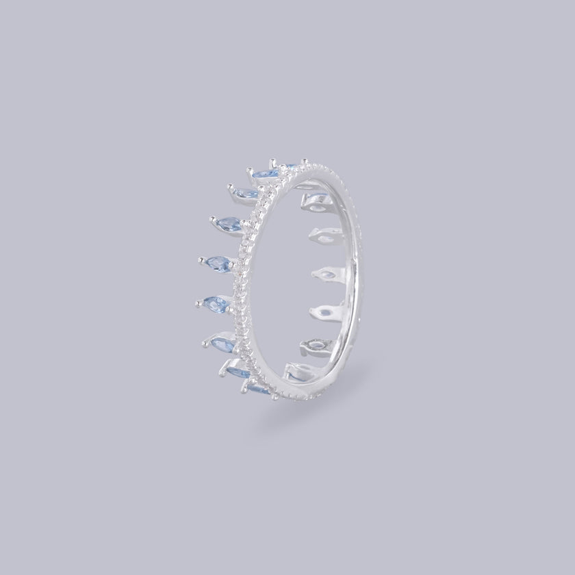 #AL136 - Alianza Doble En Forma De Corona De Plata - PU3.8