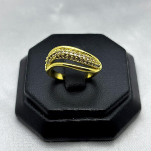 #AOL147 - Anillo Ajustable Con Zirconia Oro Laminado 18K - LA030/