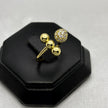 #AOL154 - Anillo Ajustable Esferas Con Piedra Zirconia Oro Laminado 18K - LA050/