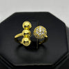 #AOL154 - Anillo Ajustable Esferas Con Piedra Zirconia Oro Laminado 18K - LA050/