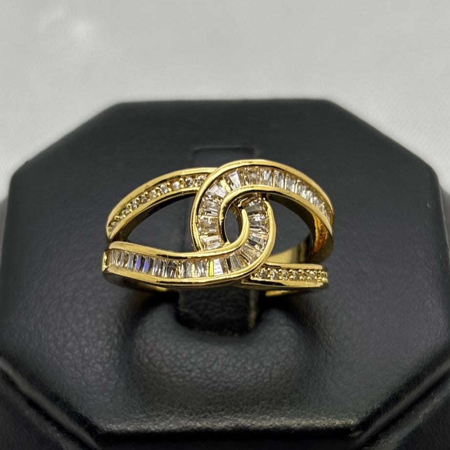#AOL157 - Anillo Ajustable Con Piedra De Zirconia Oro Laminado 18K - LA050/