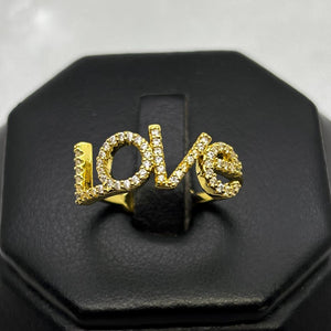 #AOL158 - Anillo Ajustable Love Piedra Zirconia Oro Laminado 18K - LA050/