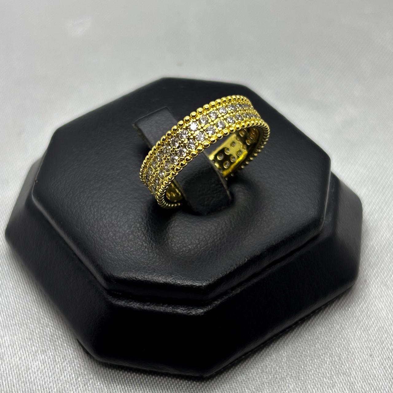 #AOL161 - Anillo Ajustable Piedra Zirconia Oro Laminado 18K - LA030/