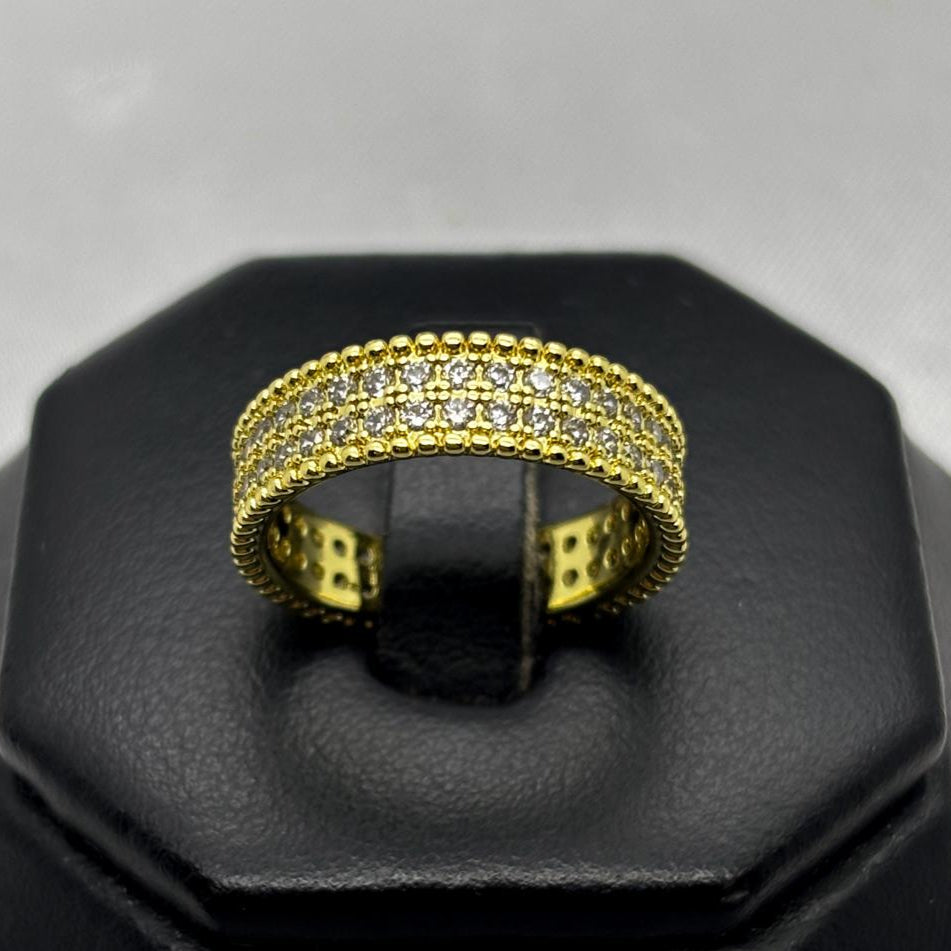 #AOL161 - Anillo Ajustable Piedra Zirconia Oro Laminado 18K - LA030/