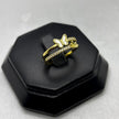 #AOL163 - Anillo Ajustable Flor Y Mariposa Piedra Zirconia Oro Laminado 18K - LA030/