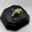 #AOL165 - Anillo Ajustable Corazón Con Alas Piedra Zirconia Oro Laminado 18K - LA030/