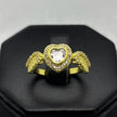 #AOL165 - Anillo Ajustable Corazón Con Alas Piedra Zirconia Oro Laminado 18K - LA030/
