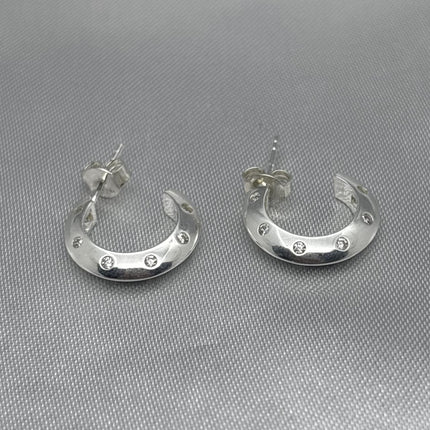 #AR164 - Arete Circular Con Piedra Zirconia Plata - A18/3.3