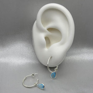 #AR168 - Arete Colgante Gota Con Piedra Zirconia Plata - CE1.8