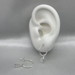 #AR168 - Arete Colgante Gota Con Piedra Zirconia Plata - CE1.8