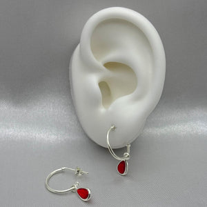 #AR168 - Arete Colgante Gota Con Piedra Zirconia Plata - CE1.8