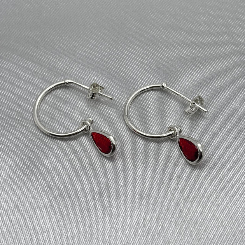 #AR168 - Arete Colgante Gota Con Piedra Zirconia Plata - CE1.8