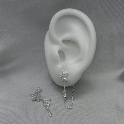 #AR185 - Arete De Flor De Plata - B11/2.3