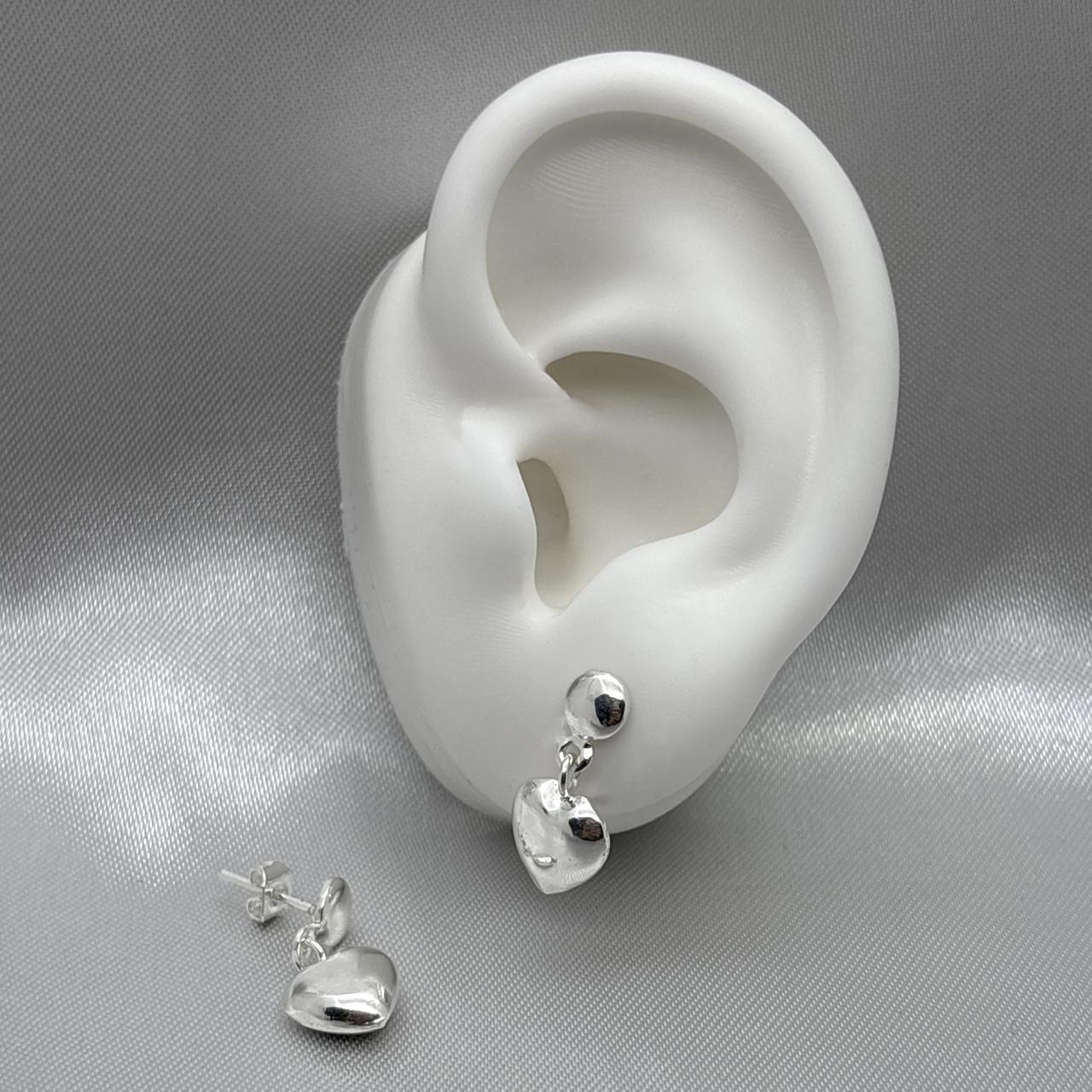 #AR188 - Arete Corazón Inflado Plata - ZC1.4