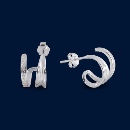 #AR189- Arete Tipo Huggie Con Piedra - B11/2.3
