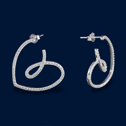 #AR205 - Arete Corazón Con Piedra De Plata - C14/3.7