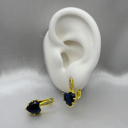 #ARL132 - Arete Corazón Con Zirconia Oro Laminado 18K - LA035/