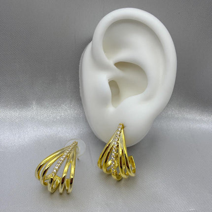 #ARL138 - Arete Con Piedra De Zirconia Oro Laminado 18K - LA050/