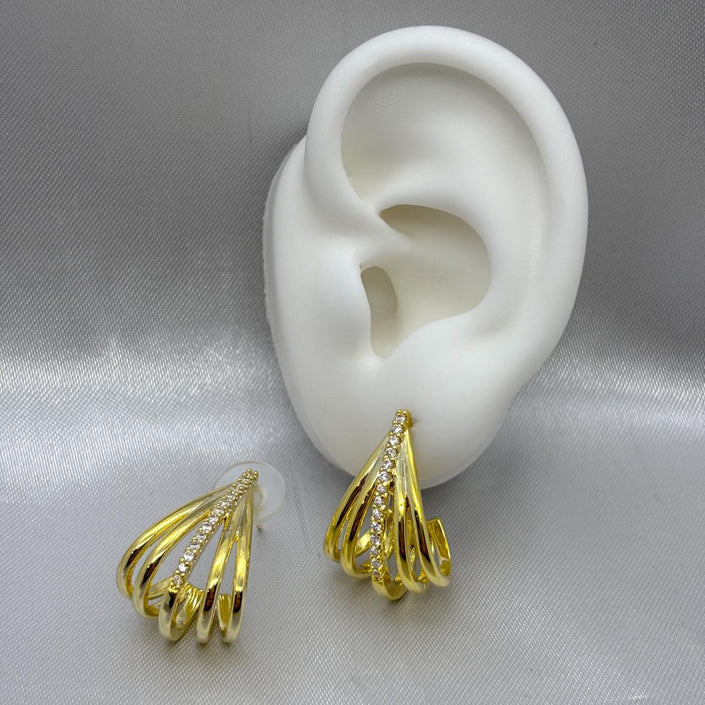 #ARL138 - Arete Con Piedra De Zirconia Oro Laminado 18K - LA050/