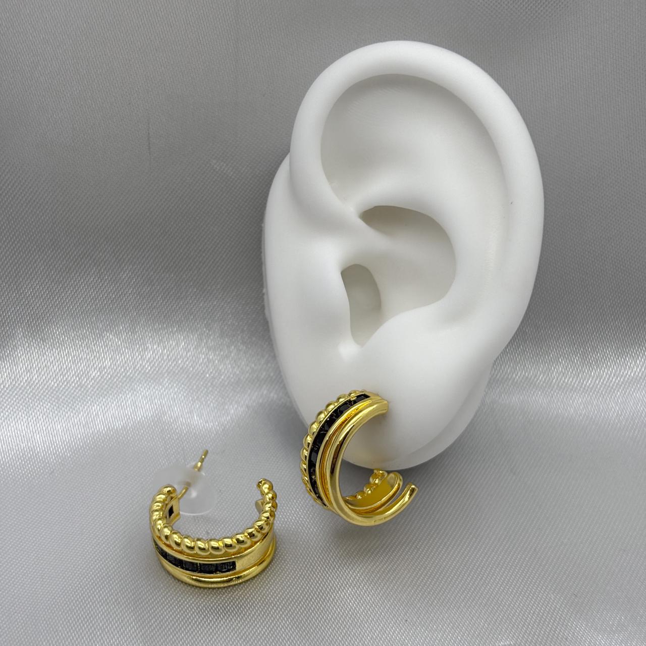 #ARL139 - Arete Con Piedra De Zirconia Oro Laminado 18K - LA035/