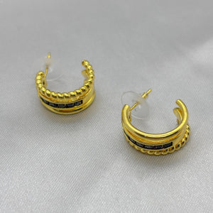 #ARL139 - Arete Con Piedra De Zirconia Oro Laminado 18K - LA035/