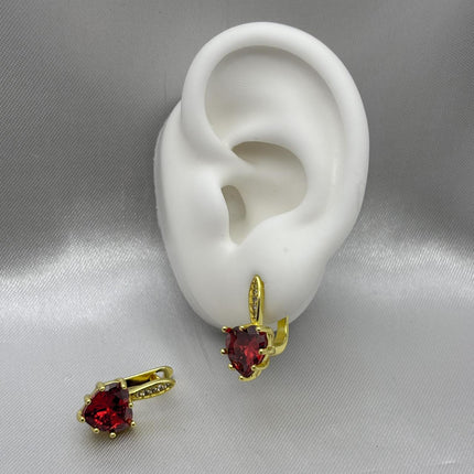 #ARL132 - Arete Corazón Con Zirconia Oro Laminado 18K - LA035/