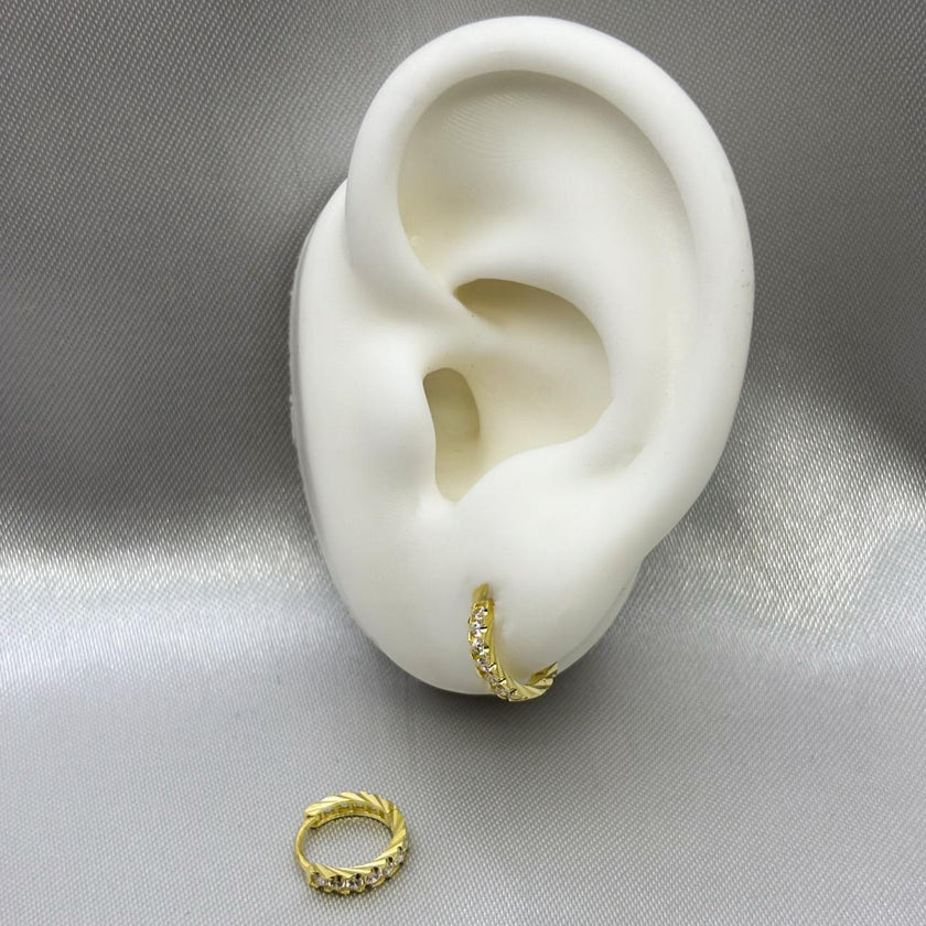 #ARR10121 - Arracada Circular Con Piedra De Zirconia Oro 10K - I07/1.1