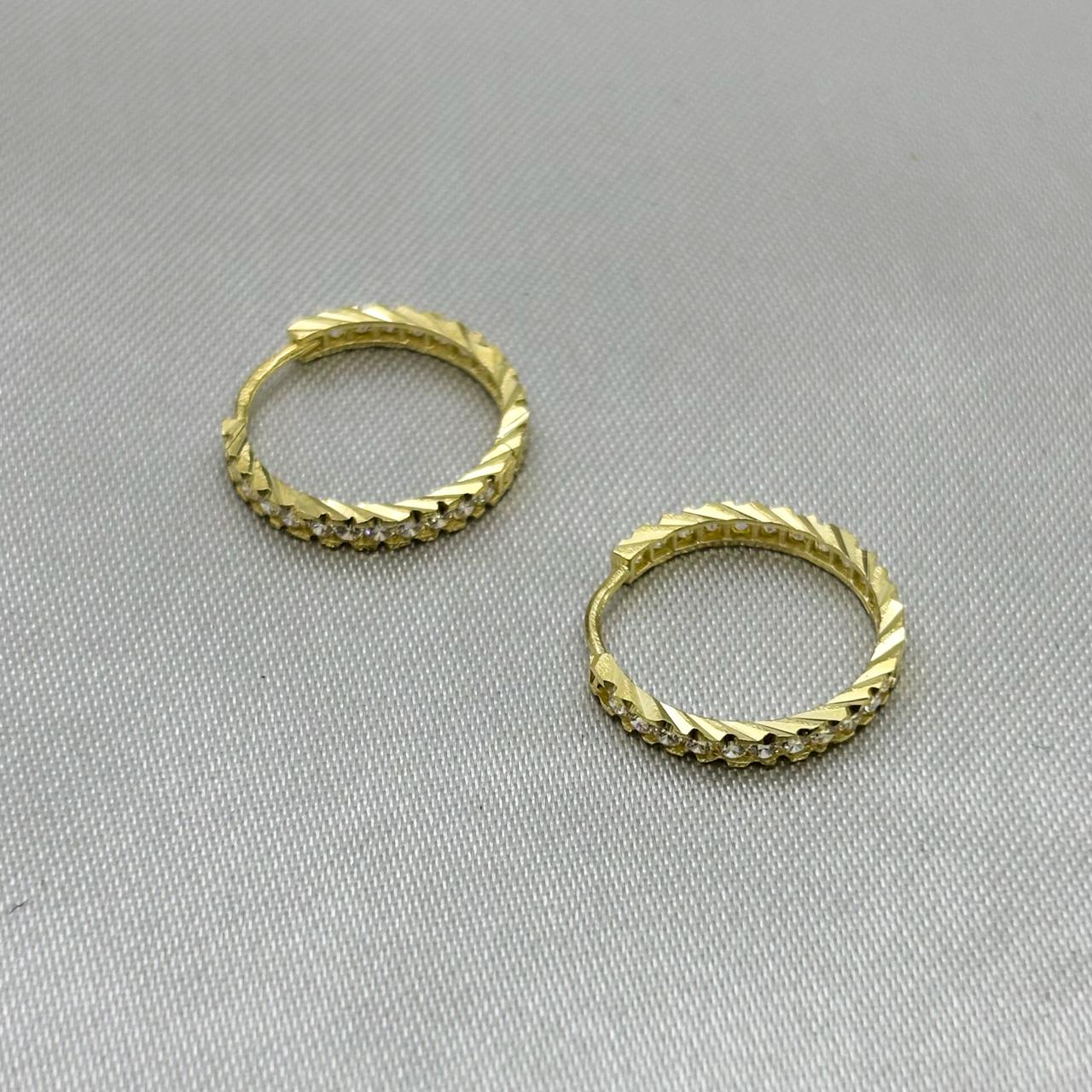 #ARR10121 - Arracada Circular Con Piedra De Zirconia Oro 10K - I07/1.1