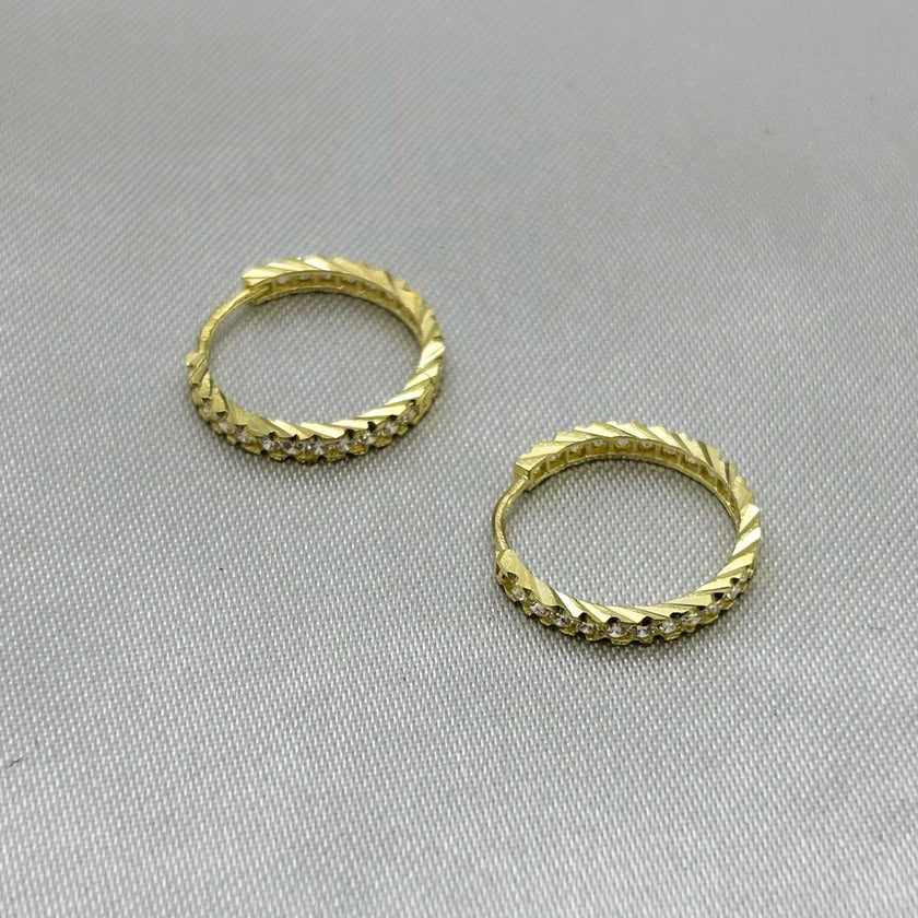 #ARR10121 - Arracada Circular Con Piedra De Zirconia Oro 10K - I07/1.1