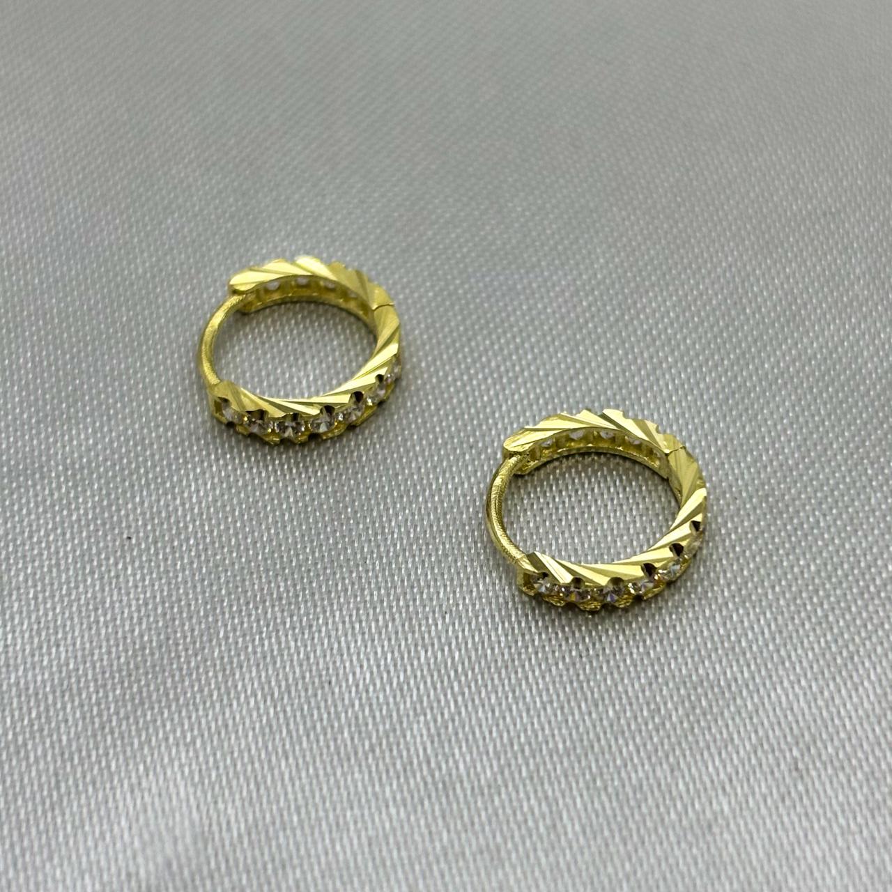 #ARR10121 - Arracada Circular Con Piedra De Zirconia Oro 10K - I07/1.1