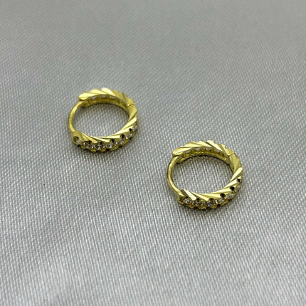 #ARR10121 - Arracada Circular Con Piedra De Zirconia Oro 10K - I07/1.1