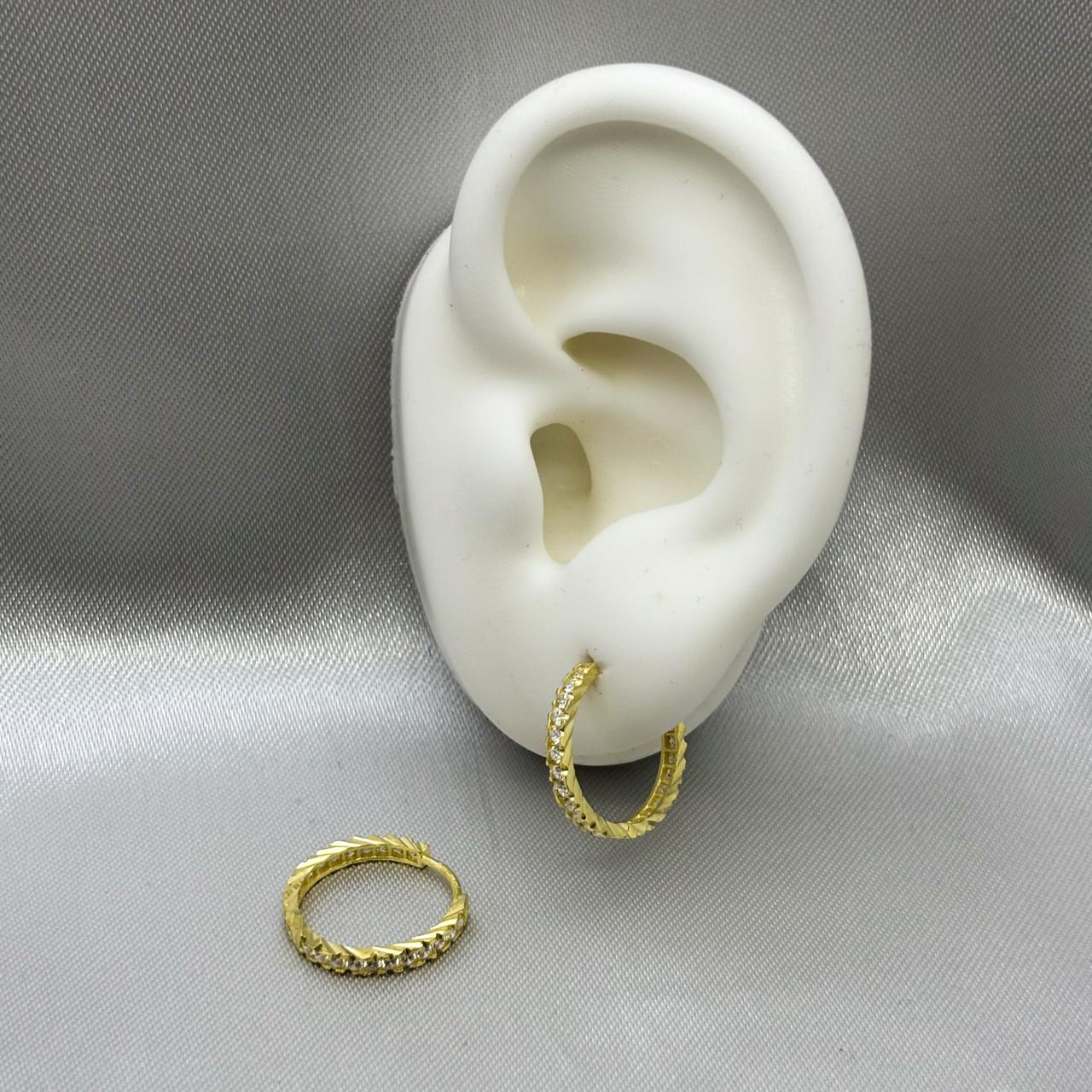 #ARR10121 - Arracada Circular Con Piedra De Zirconia Oro 10K - I07/1.1