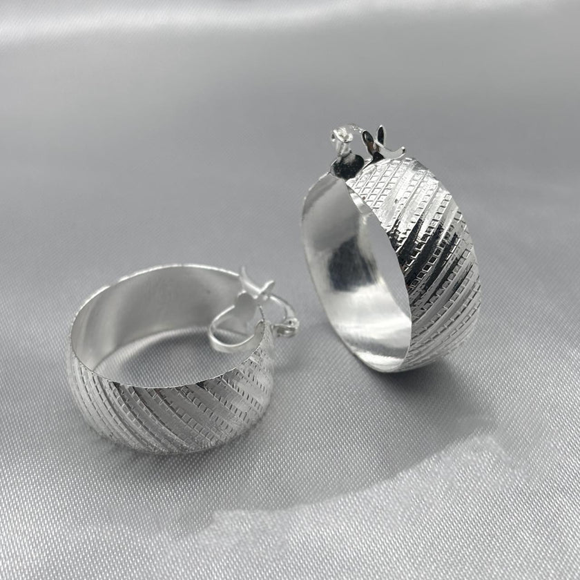 #ARR143 - Arracadas Redonda Diamantada Plata - ZC8.3