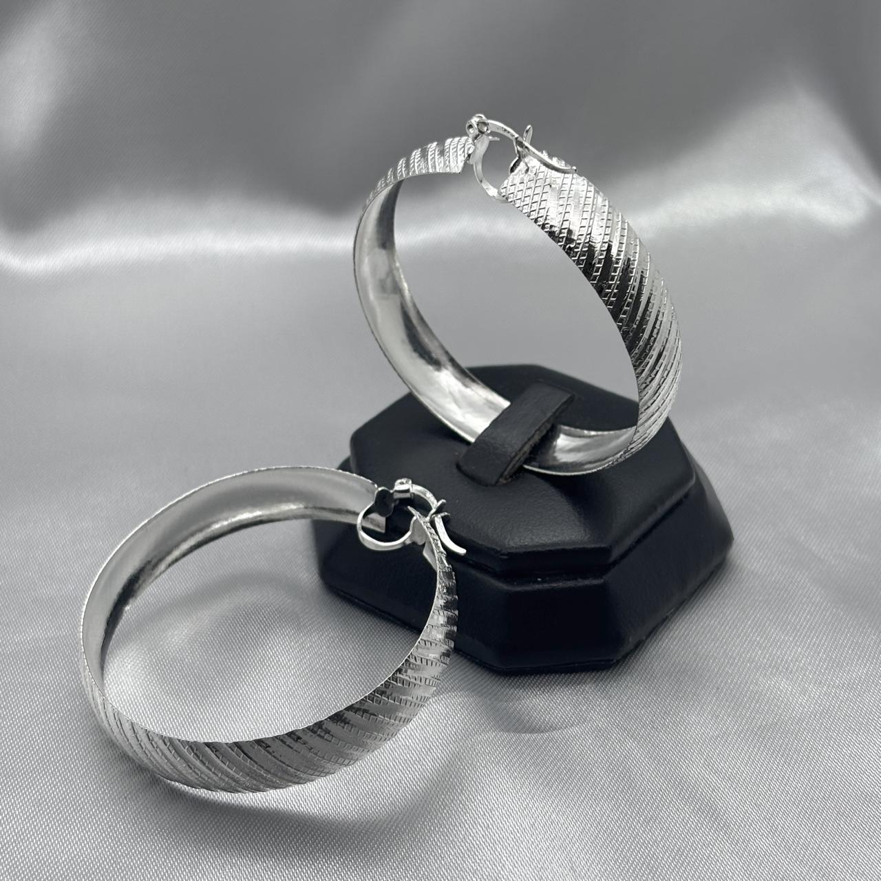 #ARR143 - Arracadas Redonda Diamantada Plata - ZC8.3