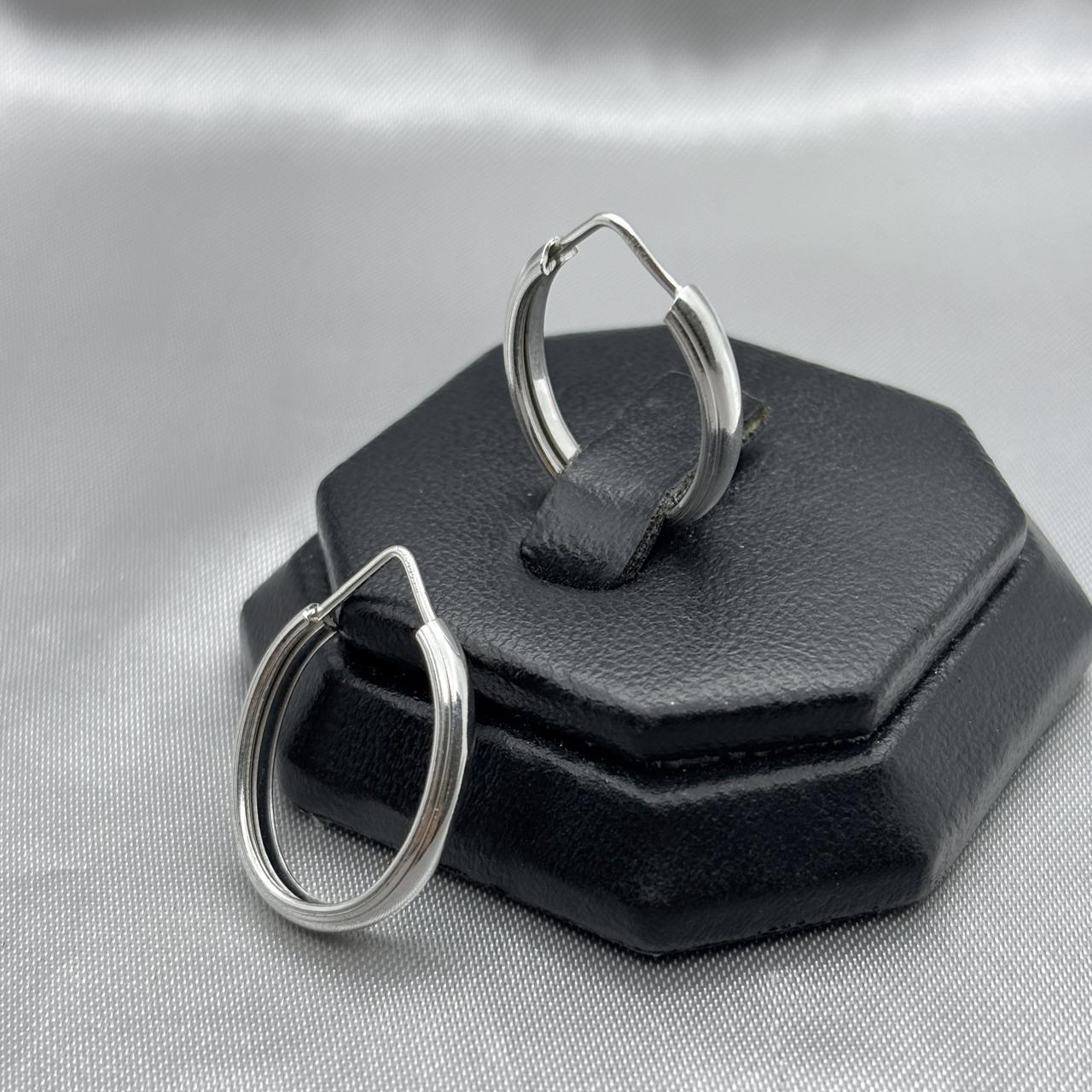 #ARR154 - Arracada Ovalada Plata - CE2.9