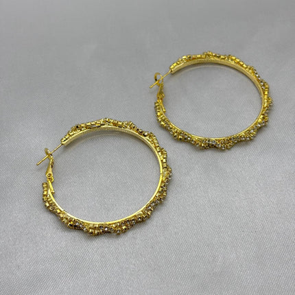 #ARRL143 - Arracada Circular Con Piedra Zirconia Oro Laminado 18K - LA070/