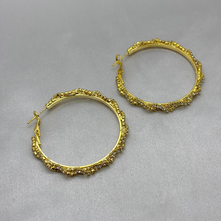 #ARRL143 - Arracada Circular Con Piedra Zirconia Oro Laminado 18K - LA070/