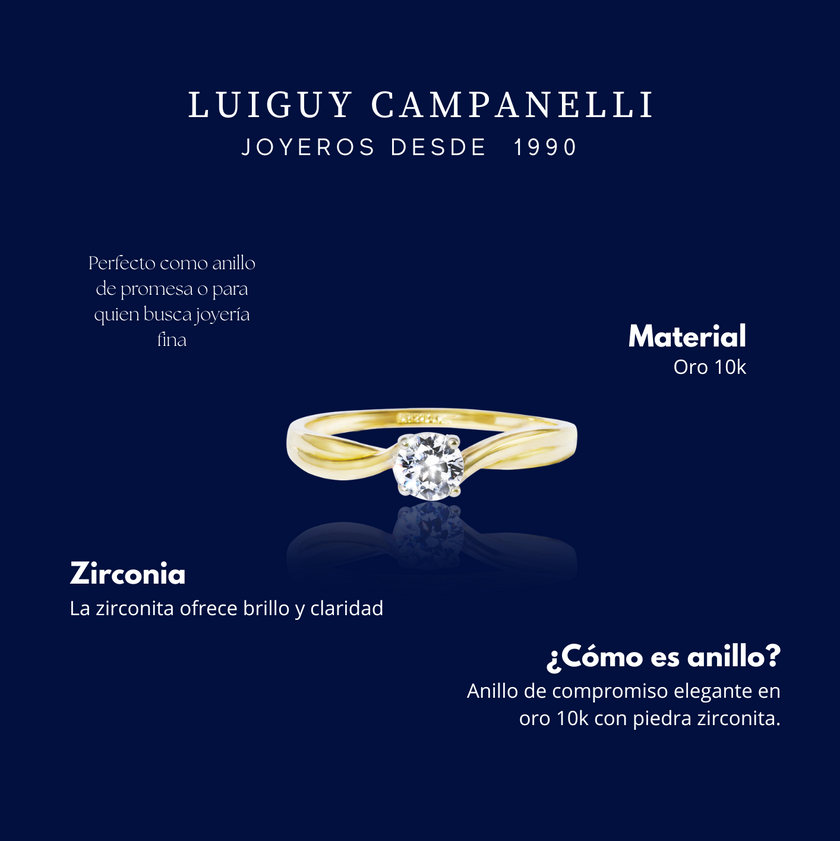 #AD10176 - Anillo Solitario Compromiso Oro 10k - I04/2.0