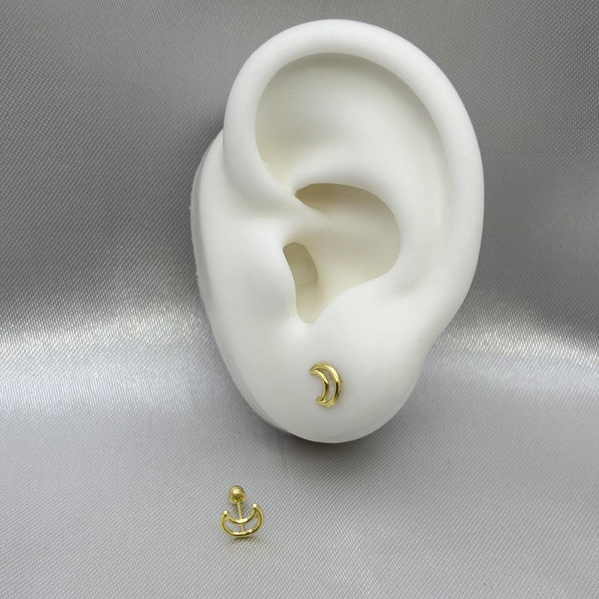 #B10102 - Broquel Silueta De Luna Oro 10K - L230/