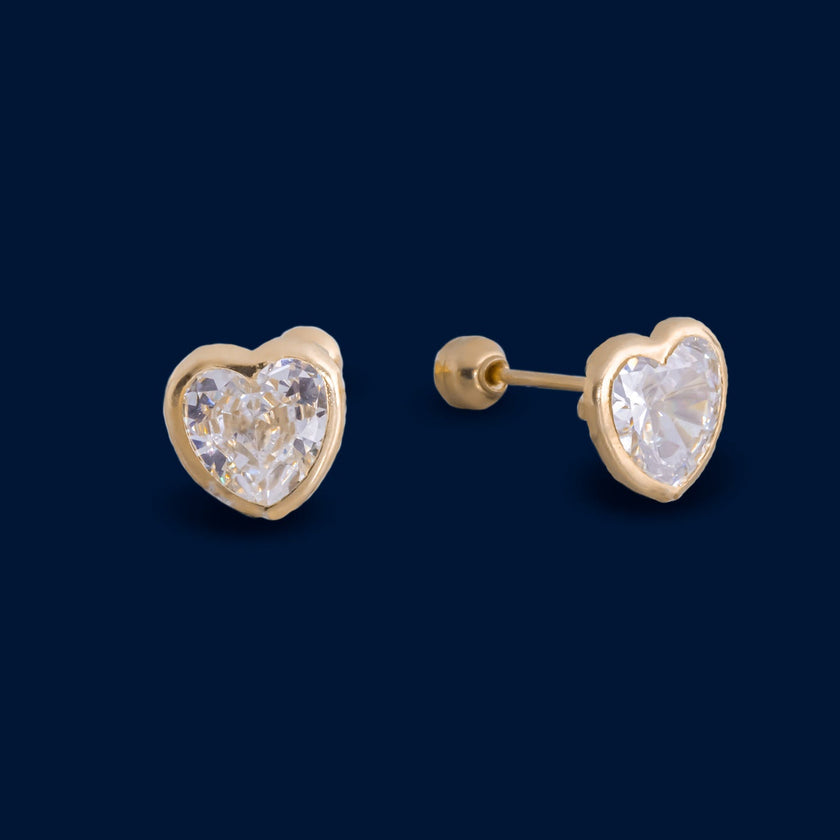 #B10106 - Broquel Bisel De Corazón De Oro 10k - L155/ - L215/