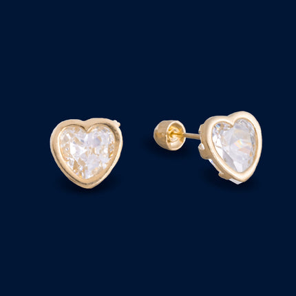 #B10106 - Broquel Bisel De Corazón De Oro 10k - L155/ - L215/