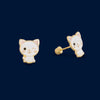 #B10111 - Broquel Gato/Gatito Esmaltado Oro 10K - L300/